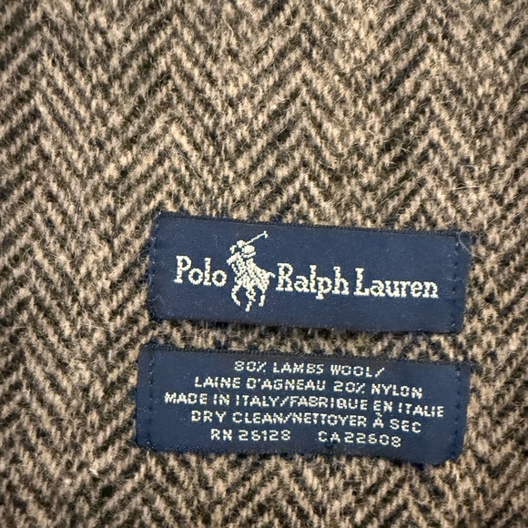 Polo by Ralph Lauren black and red Wool Scarf - Picture 3 of 5